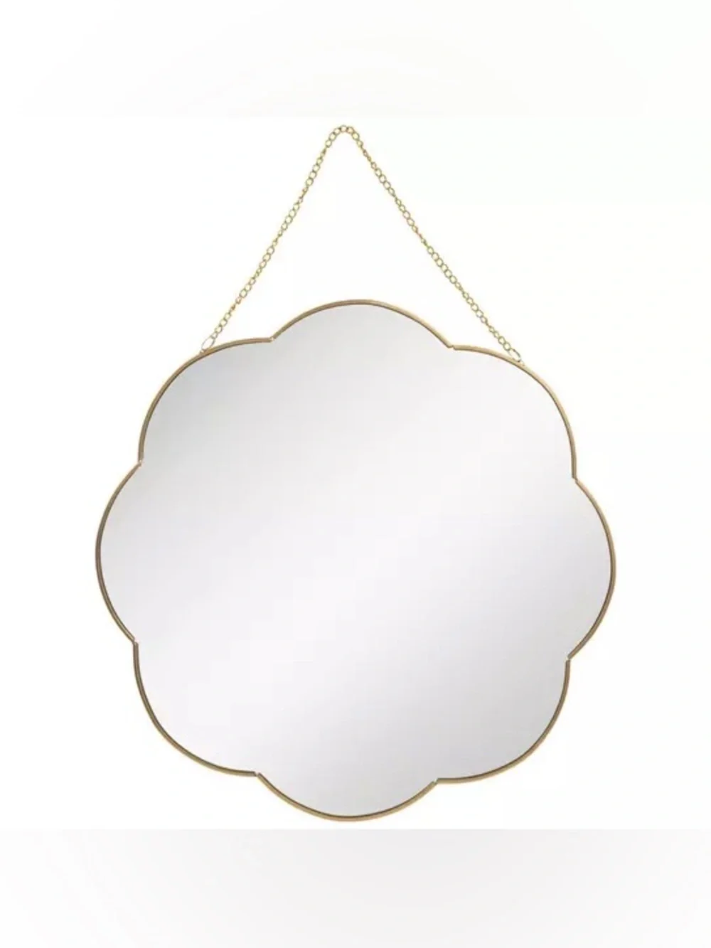 Gold Scalloped Metal Wall Mirror